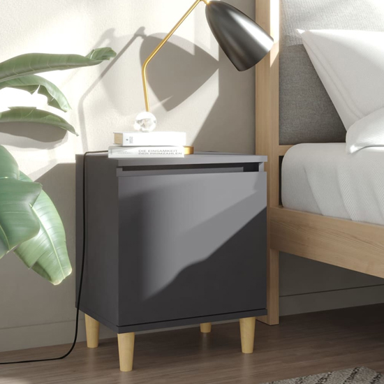 Read more about Manal wooden bedside cabinet with 1 door in grey