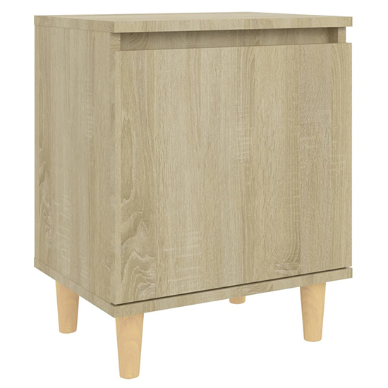 Manal Wooden Bedside Cabinet With 1 Door In Sonoma Oak