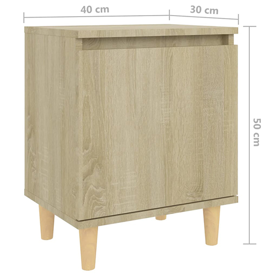 Manal Wooden Bedside Cabinet With 1 Door In Sonoma Oak