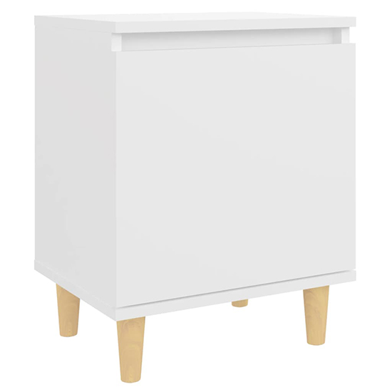 Manal Wooden Bedside Cabinet With 1 Door In White