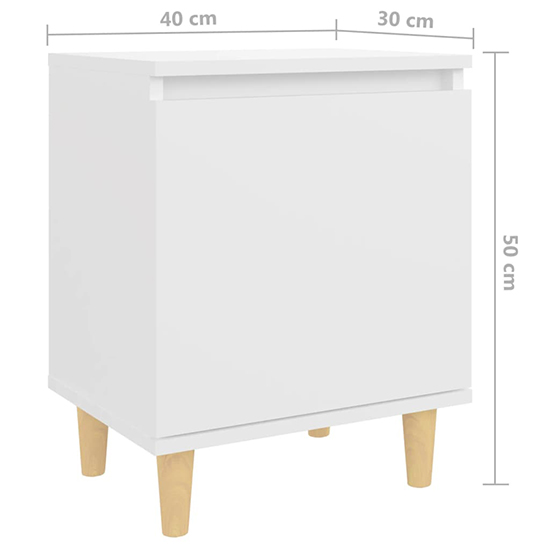 Manal Wooden Bedside Cabinet With 1 Door In White