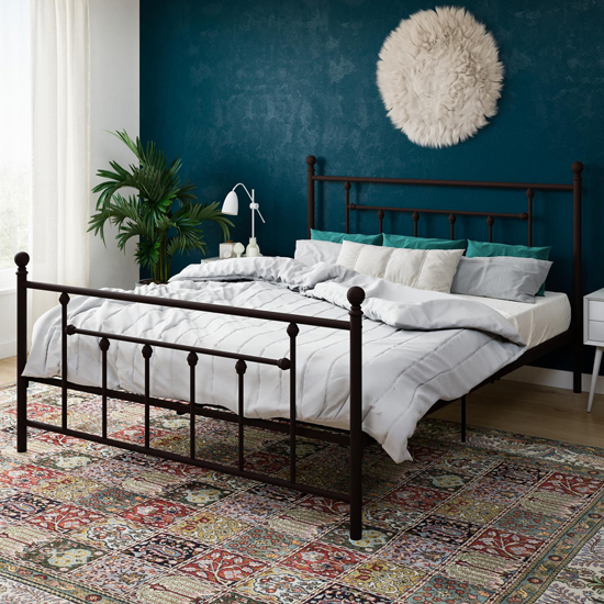 Manalo Metal Double Bed In White