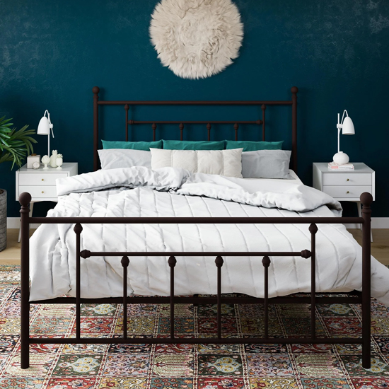 Manalo Metal Double Bed In White