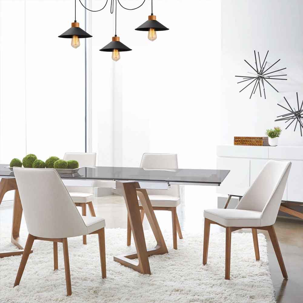 Manavgat 3 Light Metal Ceiling Pendant Light in Black