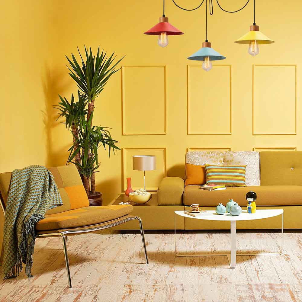 Manavgat 3 Light Metal Ceiling Pendant Light in Multicolour