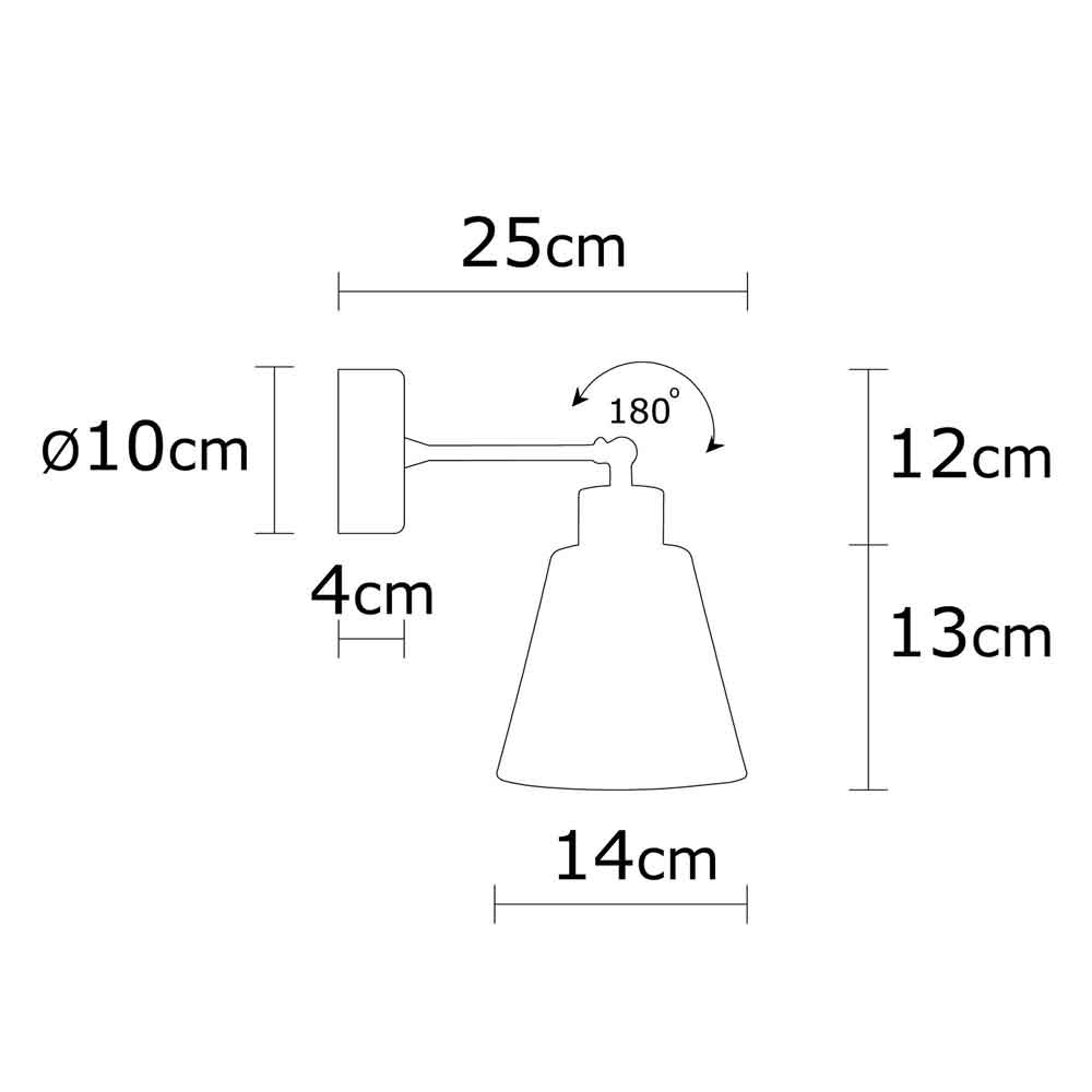 Manavgat Bell Shape Metal Wall Lamp in White and Oak