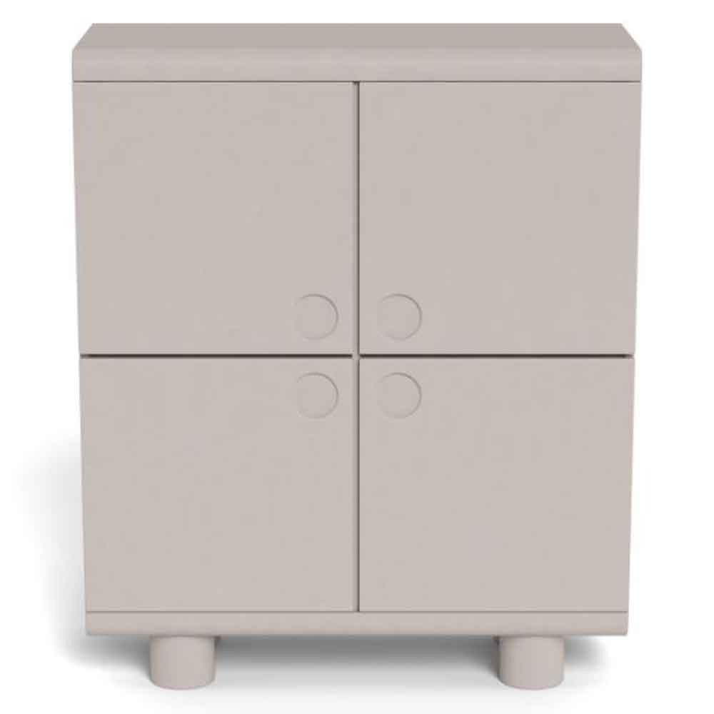 Manawa Wooden Storage Cabinet With 4 Doors - Grey