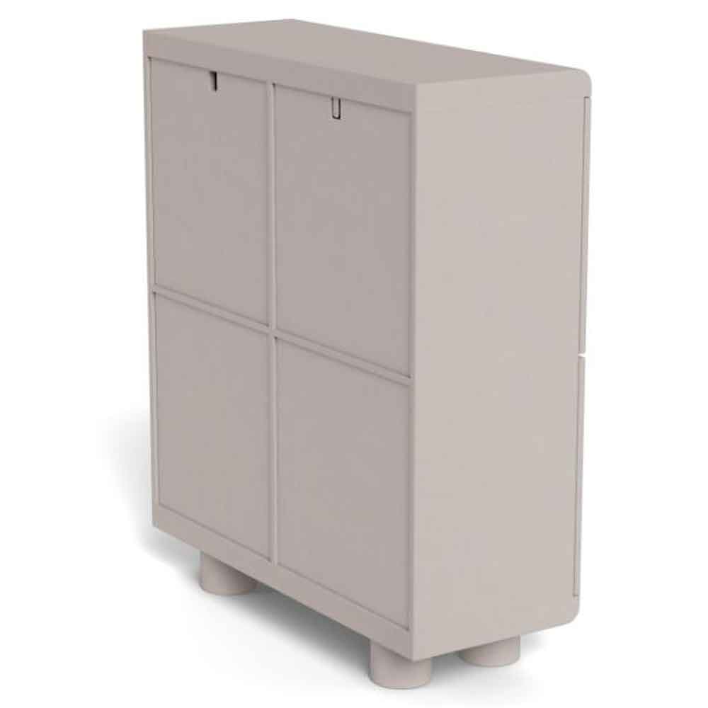 Manawa Wooden Storage Cabinet With 4 Doors - Grey