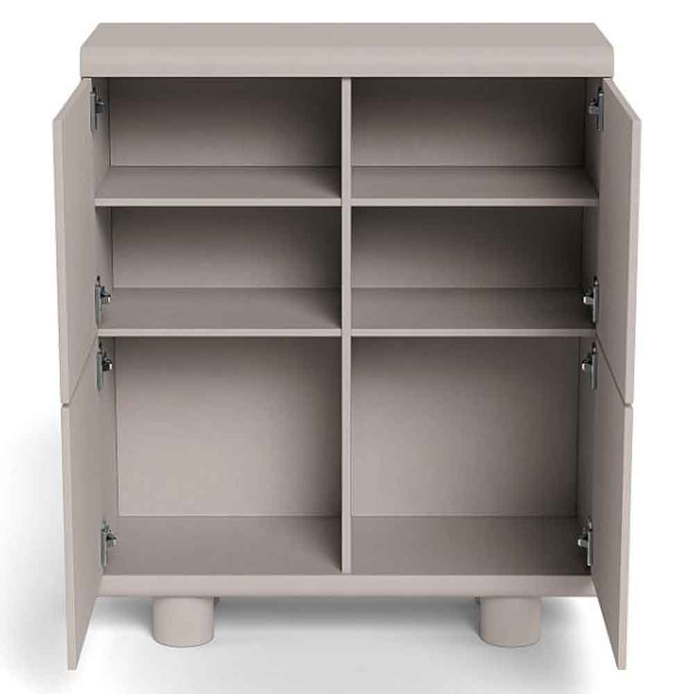 Manawa Wooden Storage Cabinet With 4 Doors - Grey