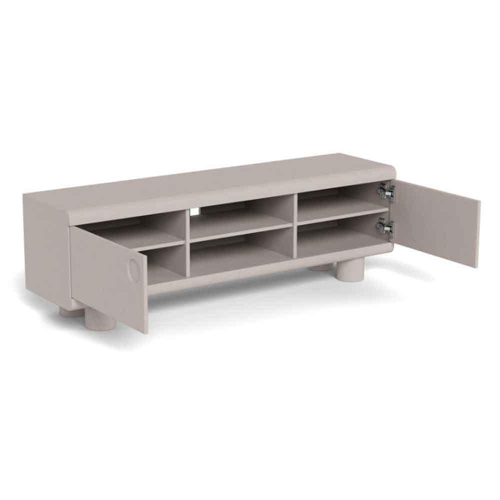 Manawa Wooden TV Stand With 2 Doors - Grey