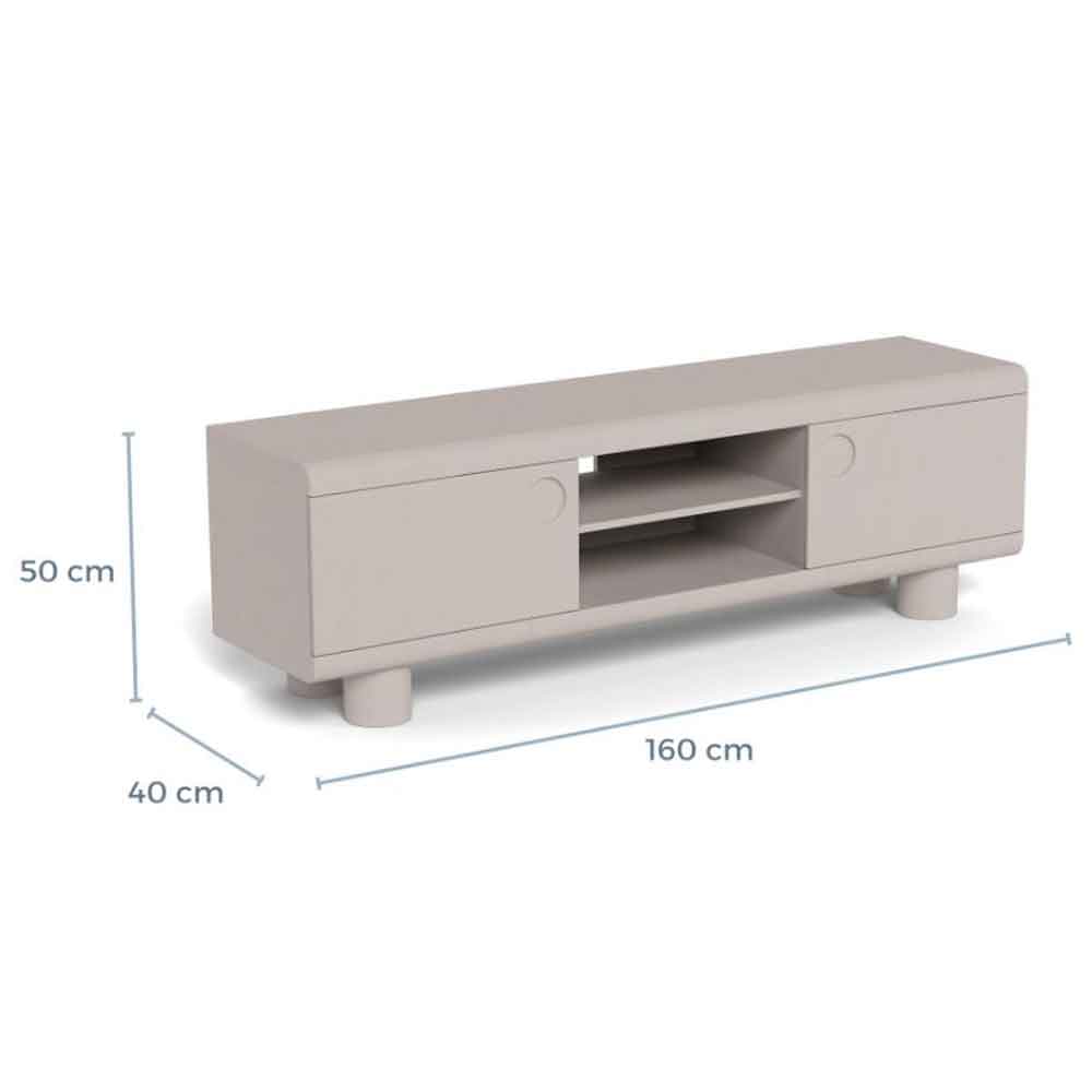 Manawa Wooden TV Stand With 2 Doors - Grey