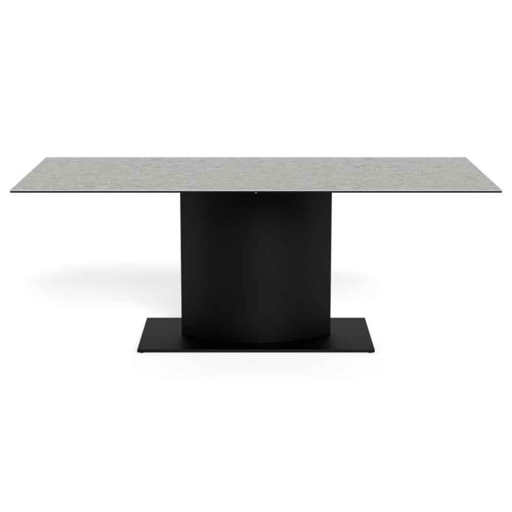 Manchester Ceramic Dining Table With Black Base - Grey Anista