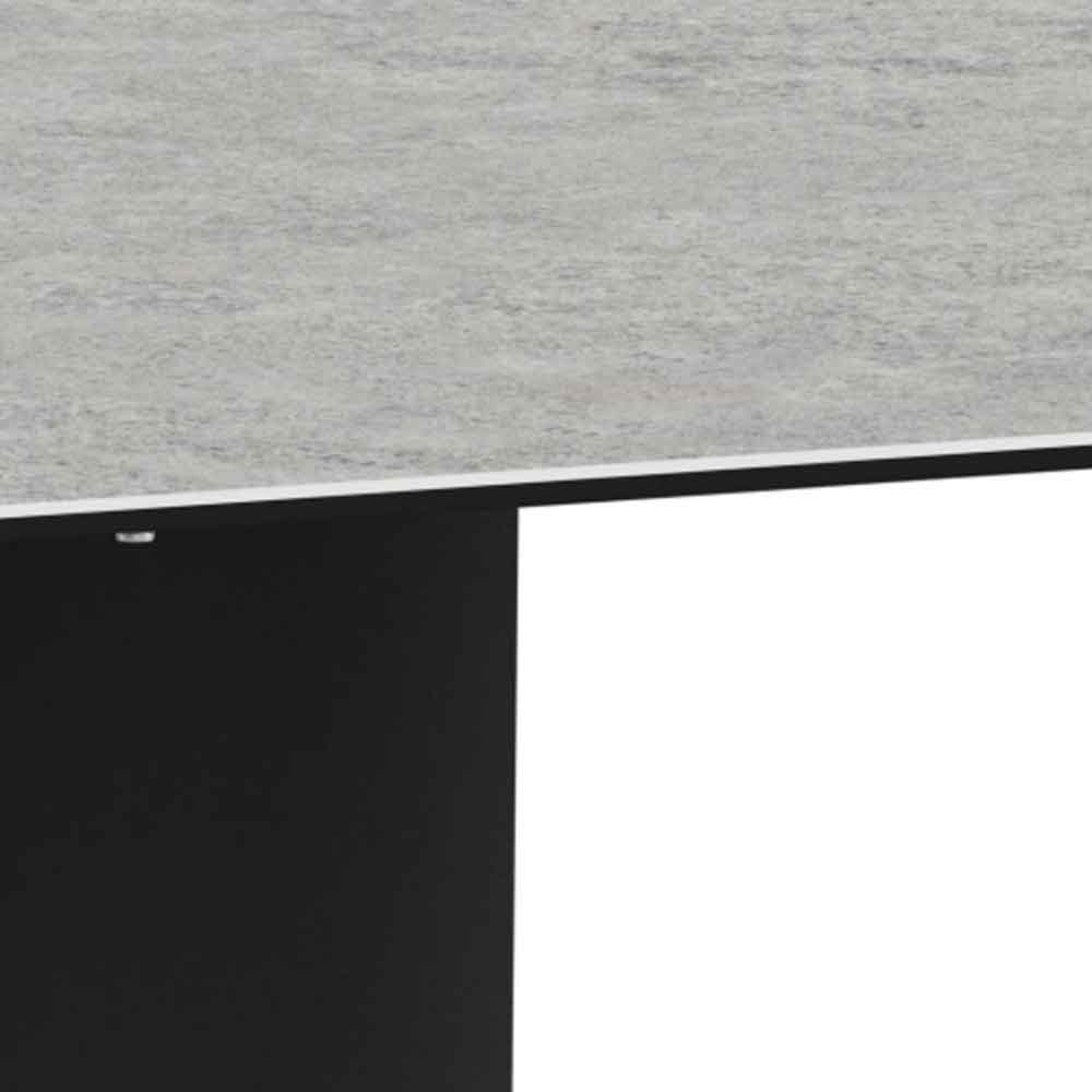 Manchester Ceramic Dining Table With Black Base - Grey Anista
