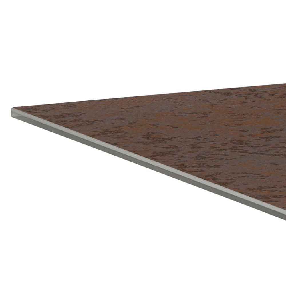 Manchester Ceramic Dining Table With Black Base - Rusty Brown