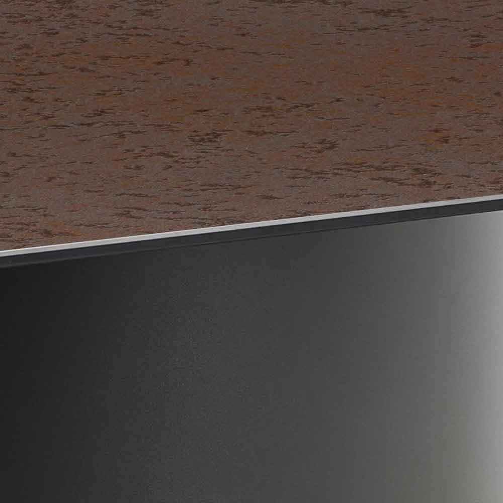 Manchester Ceramic Dining Table With Black Base - Rusty Brown