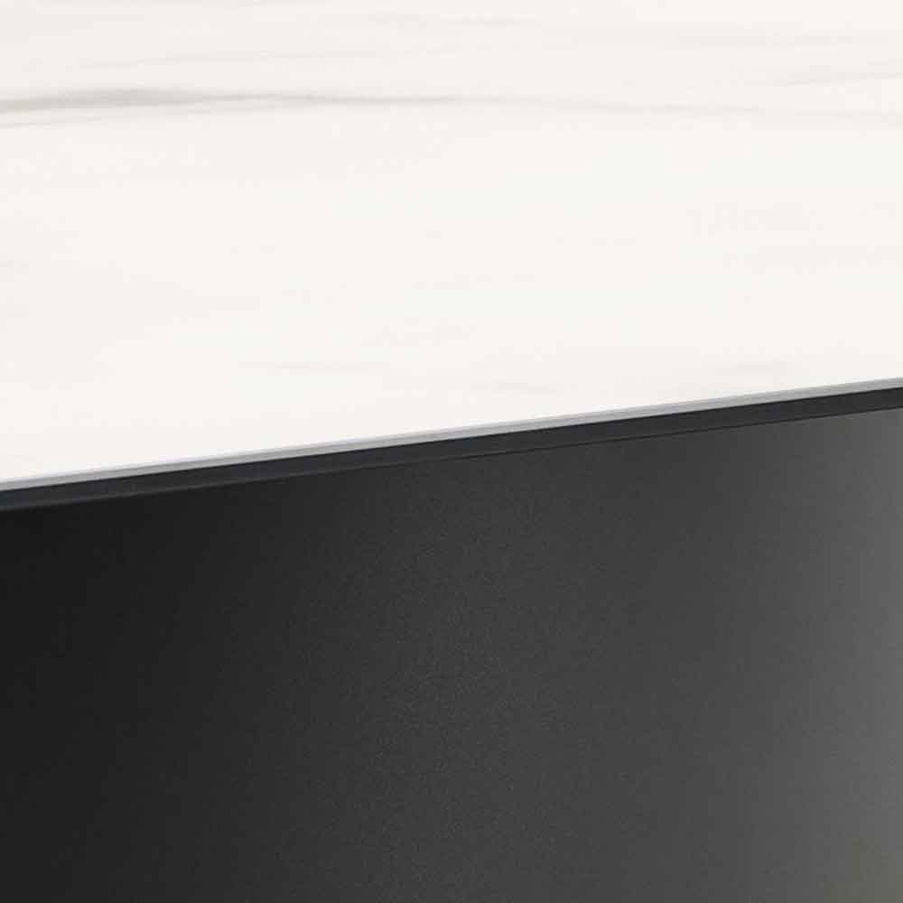 Manchester Ceramic Dining Table With Black Base - White Akranes