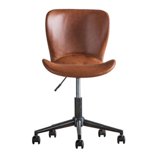 Mandal Swivel Faux Leather Home And Office Chair In Brown