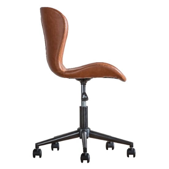 Mandal Swivel Faux Leather Home And Office Chair In Brown