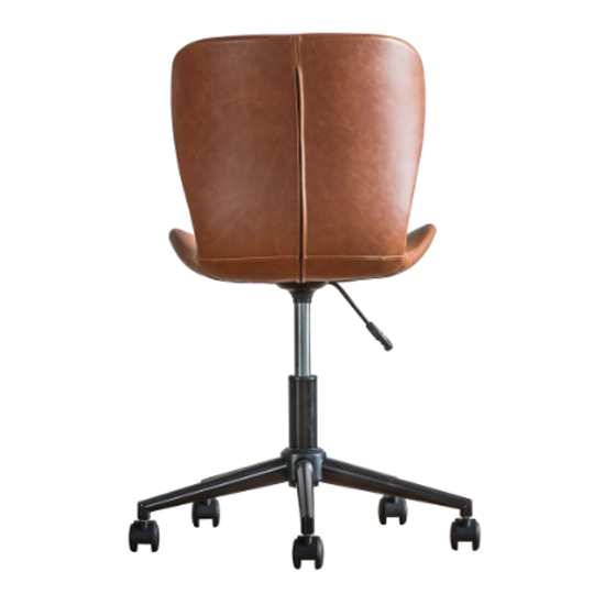 Mandal Swivel Faux Leather Home And Office Chair In Brown