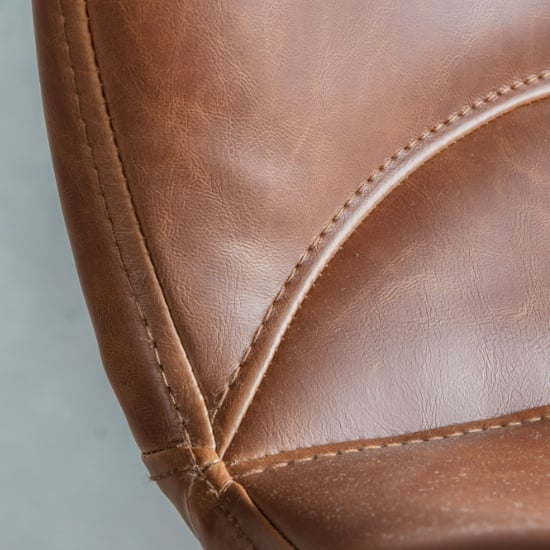 Mandal Swivel Faux Leather Home And Office Chair In Brown