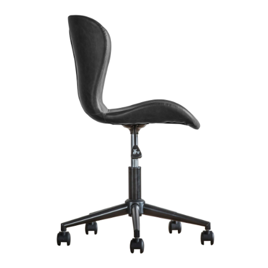 Mandal Swivel Faux Leather Home And Office Chair In Charcoal