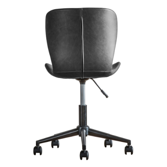 Mandal Swivel Faux Leather Home And Office Chair In Charcoal
