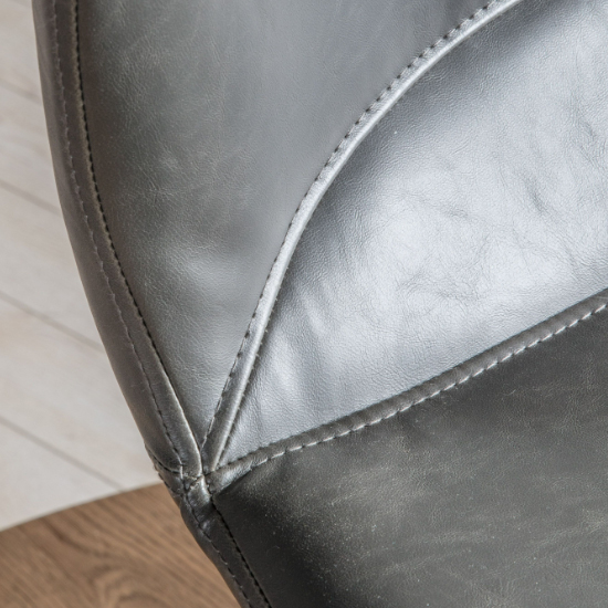 Mandal Swivel Faux Leather Home And Office Chair In Charcoal