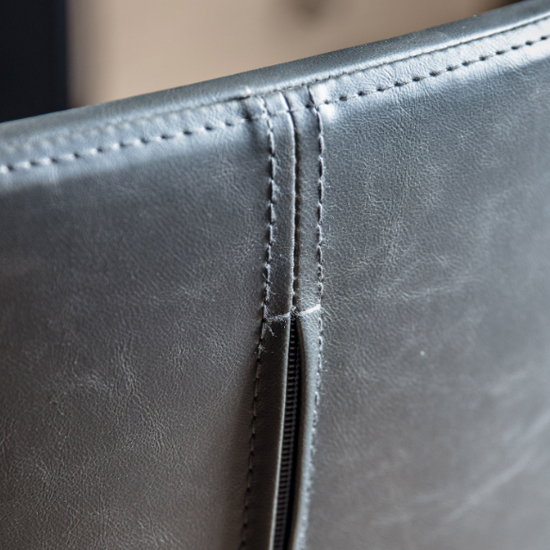 Mandal Swivel Faux Leather Home And Office Chair In Charcoal