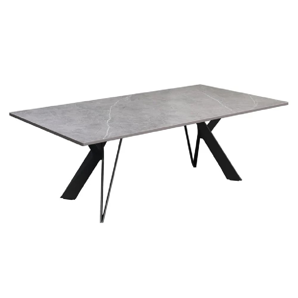 Read more about Mandan ceramic rectangular coffee table in mid grey