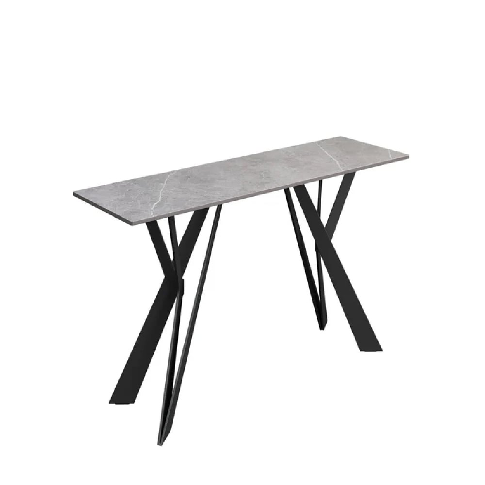 Read more about Mandan ceramic rectangular console table in mid grey