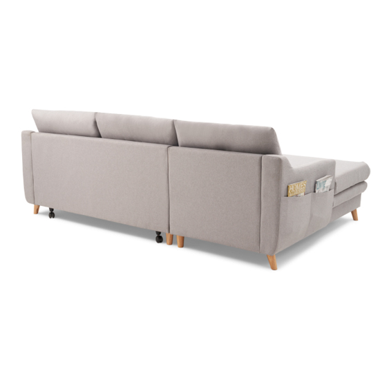 Maneto Linen Fabric Left Hand Facing Corner Sofa Bed In Grey_6