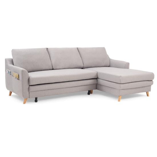 Maneto Linen Fabric Right Hand Facing Corner Sofa Bed In Grey_4