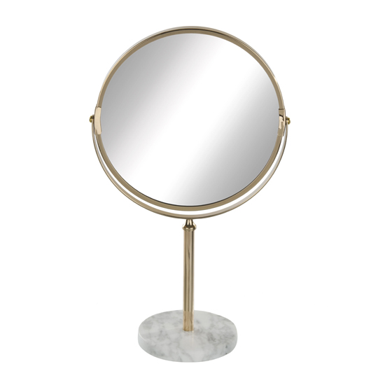 Manhattan Bedroom Mirror In Gold Frame With Marble Base_3