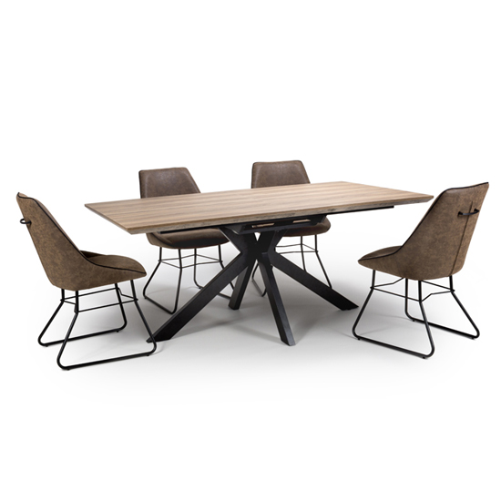 Product photograph of Manhattan Extending Dining Set With 4 Wax Tan Cooper Chairs from Furniture in Fashion