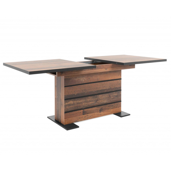 Manhattan Extending Wooden Dining Table In Old Style And Black_2