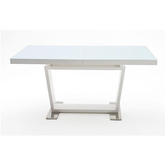 Manhattan Extendable Dining Table With White Glass And Gloss