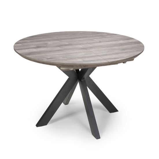 Manhome Extending Round Dining Table Grey Furniture in Fashion