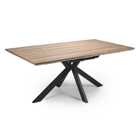 View Manhome extending wooden dining table in oak