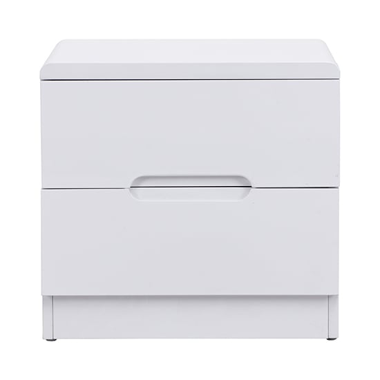 Manhattan High Gloss Bedside Cabinet With 2 Drawers In White_3
