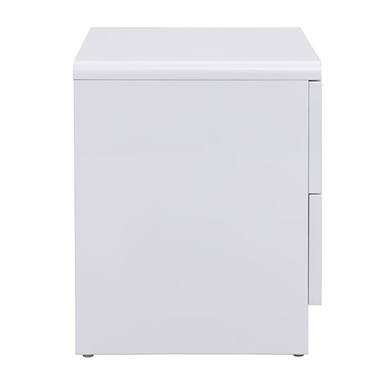 Manhattan High Gloss Bedside Cabinet With 2 Drawers In White_6