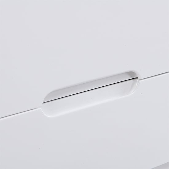 Manhattan High Gloss Bedside Cabinet With 2 Drawers In White