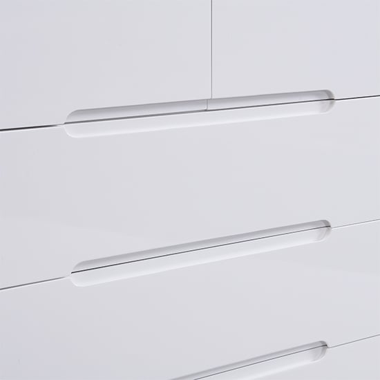 Manhattan High Gloss Chest Of 5 Drawers In White_9