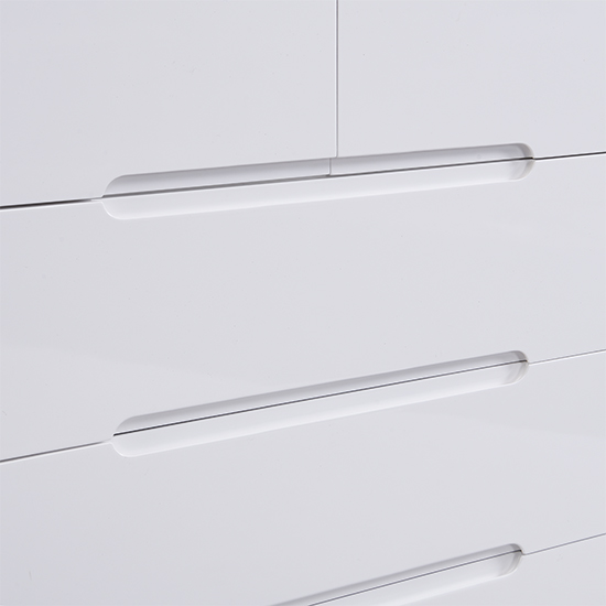 Manhattan High Gloss Chest Of 5 Drawers In White