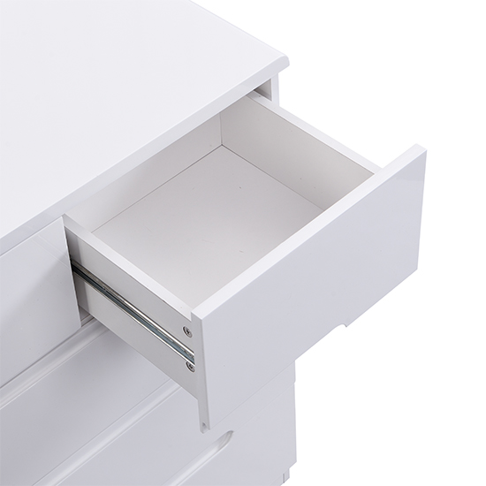 Manhattan High Gloss Chest Of 5 Drawers In White_10