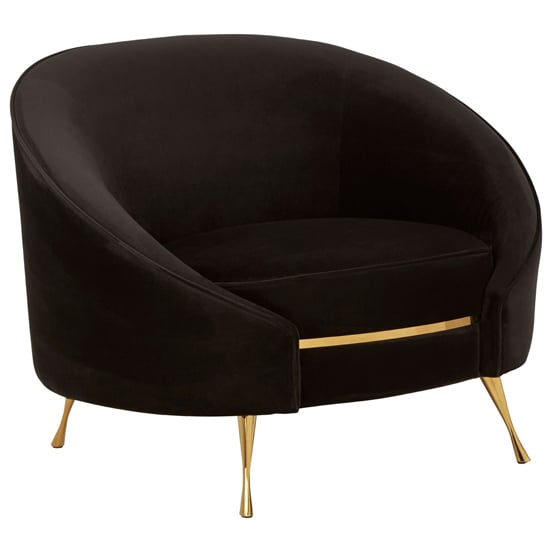 Intercrus Lounge Chaise Armchair In Black Velvet     _1
