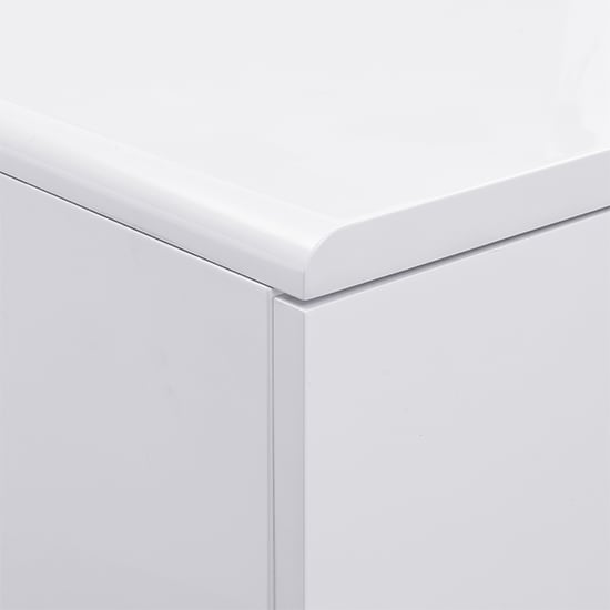 Manhattan Tall High Gloss Chest Of 5 Drawers In White_8