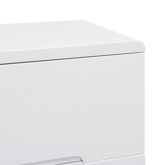 Manhattan Tall High Gloss Chest Of 5 Drawers In White_9