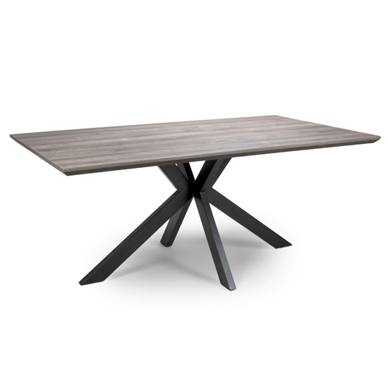 Manhome Wooden Dining Table In Grey