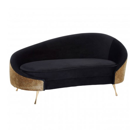 Intercrus Fabric Lounge Chaise In Black And Leopard Print_2