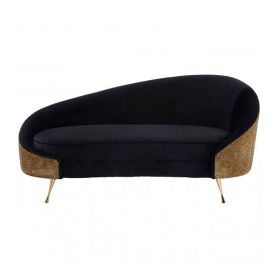 Intercrus Fabric Lounge Chaise In Black And Leopard Print_1